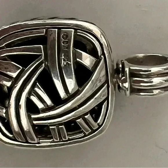 David Yurman Albion Black Onyx Pendant with Diamonds 14mm - Picture 7 of 12